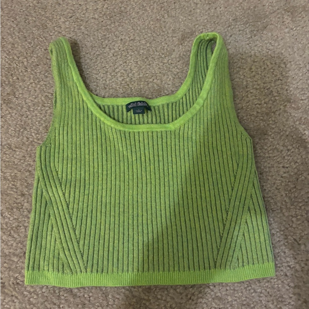 Wild Fable Small Green Crop Tank Top